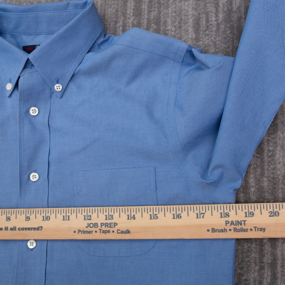 Brooks Brothers Button Up Shirt Mens 16 Blue Excellent Non-Iron Cotton Long Slv - Picture 4 of 9